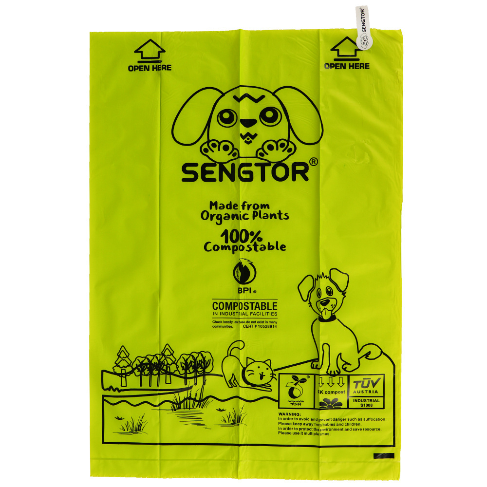 Custom High quality ECO friendly biodegradable doggie pet plastics dogy poop bag garbage bag portable dog poop bags