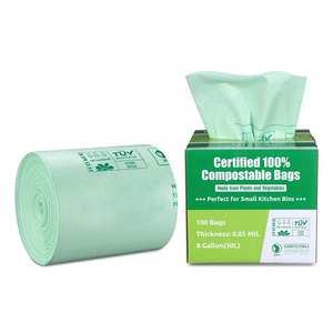 Trash bag degradable flat plastic trash garbage roll bags biodegradable poly bolsa de basura dustbin bags