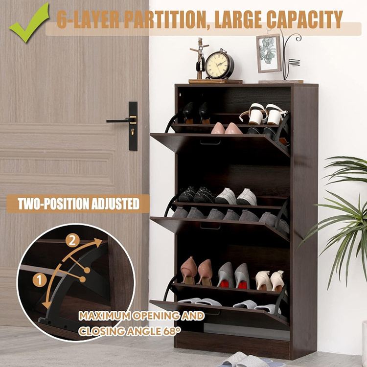 Modern free standing shoe storage rack entryway luxury shoe drawer cabinet wood cabinet home shoe rack