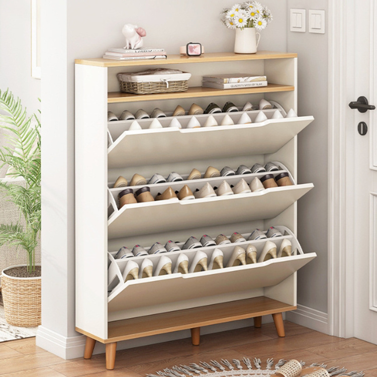 New design storage shoe rack hidden shoe cabinet mdf home shoe cabinet rack for home living room