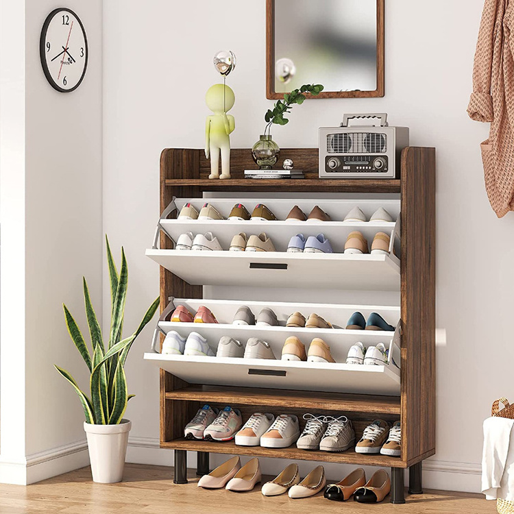 Luxury modern design entryway shoe rack cabinet multi layer hidden shoe rack