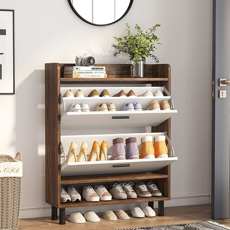 Luxury modern design entryway shoe rack cabinet multi layer hidden shoe rack