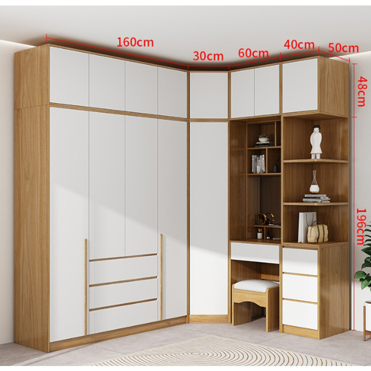 Simple particle board wardrobe cabinet bedroom mdf furniture closet wardrobe clothes organizer