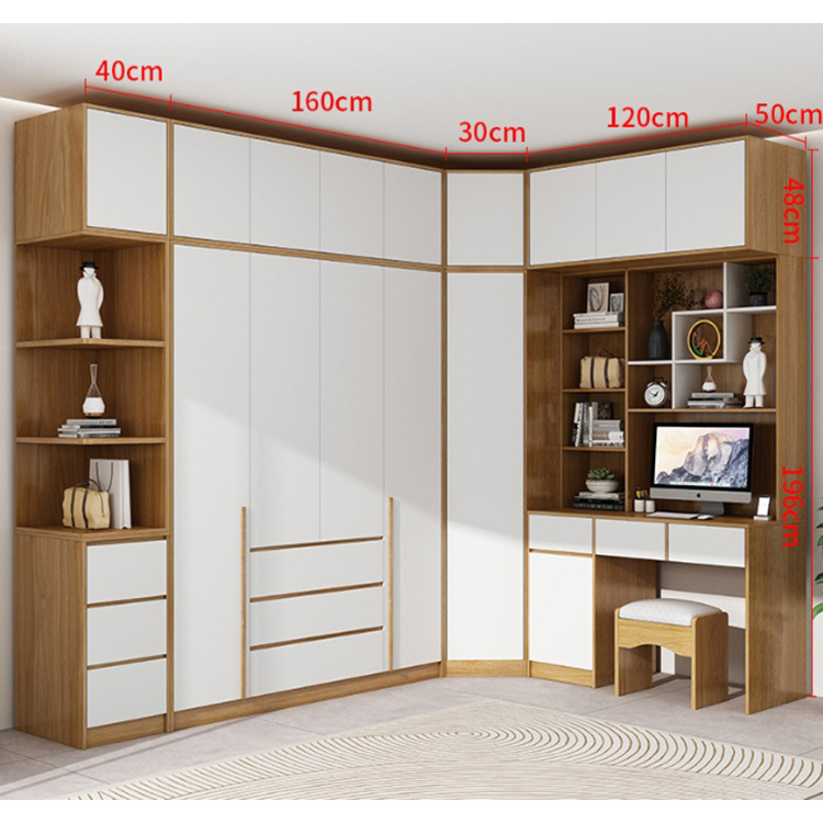 Simple particle board wardrobe cabinet bedroom mdf furniture closet wardrobe clothes organizer