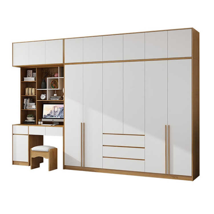 Simple particle board wardrobe cabinet bedroom mdf furniture closet wardrobe clothes organizer