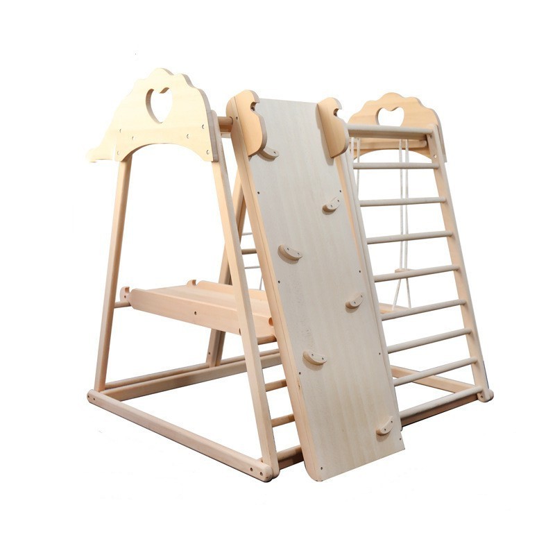 Children Wooden Indoor Swing Climbing Frame Playground Game Educational Jungle Gym Toys For Kids