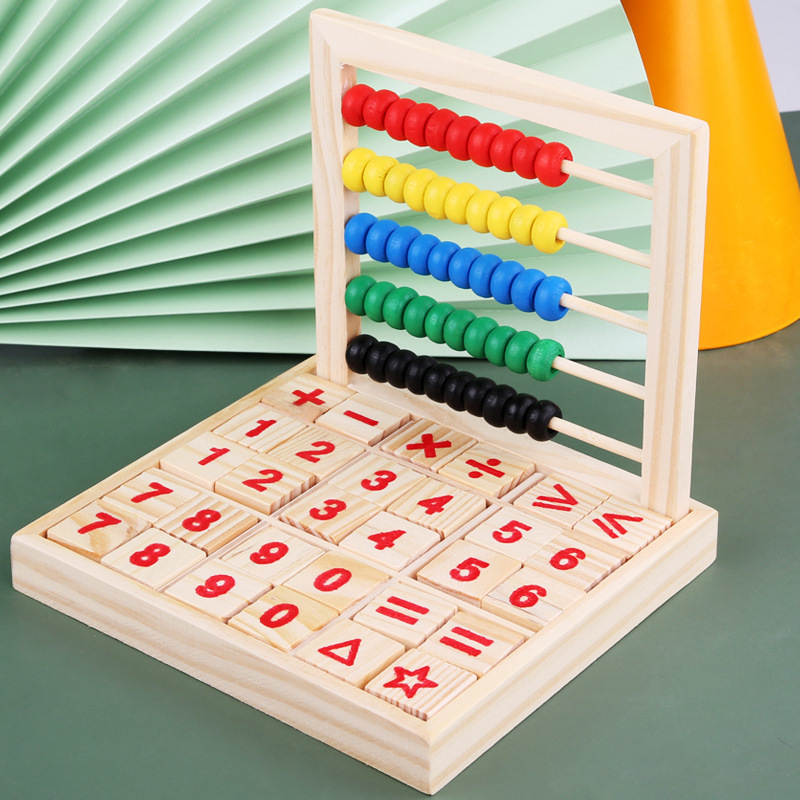 Factory Montessori Children Wooden Abacus Math Blocks Learning Game Educational Teaching Aids Craft Toys For Kids