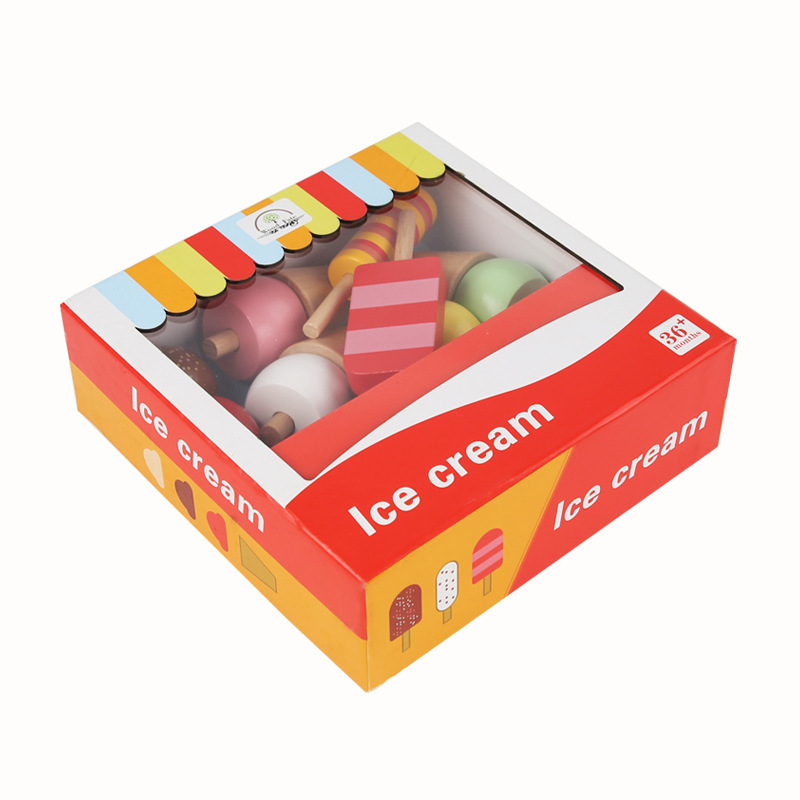 2024 New Design Preschool  Children Simulation Ice Cream Dessert Box Game Educational Pretend Kitchen Set Toys For Kids 3-6