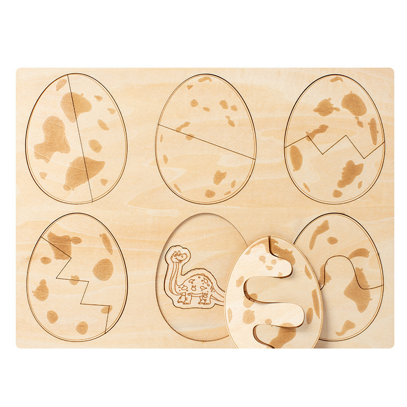 Factory 2024 New Custom Children Wooden Mushroom Dinosaur 3D Jigsaw Puzzle Montessori Educational Block Matching Toys For Kids