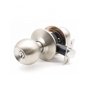 Entrance Safe Stainless Steel Entrance Privacy Access Three Lever 587 American Cylinder Hotel Round Handle Cylindrical Door Lock