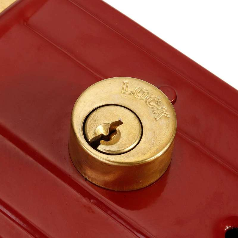 Cast Iron Anti-theft Exterior Door Retro Red Locks Multiple Insurance Lock Wooden Door Lock Security