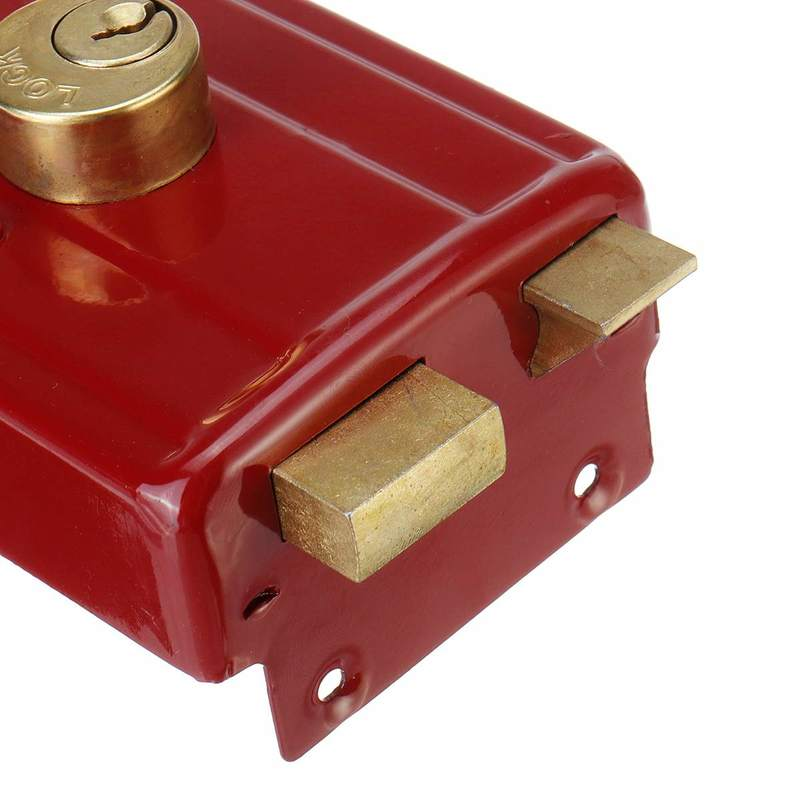 Cast Iron Anti-theft Exterior Door Retro Red Locks Multiple Insurance Lock Wooden Door Lock Security