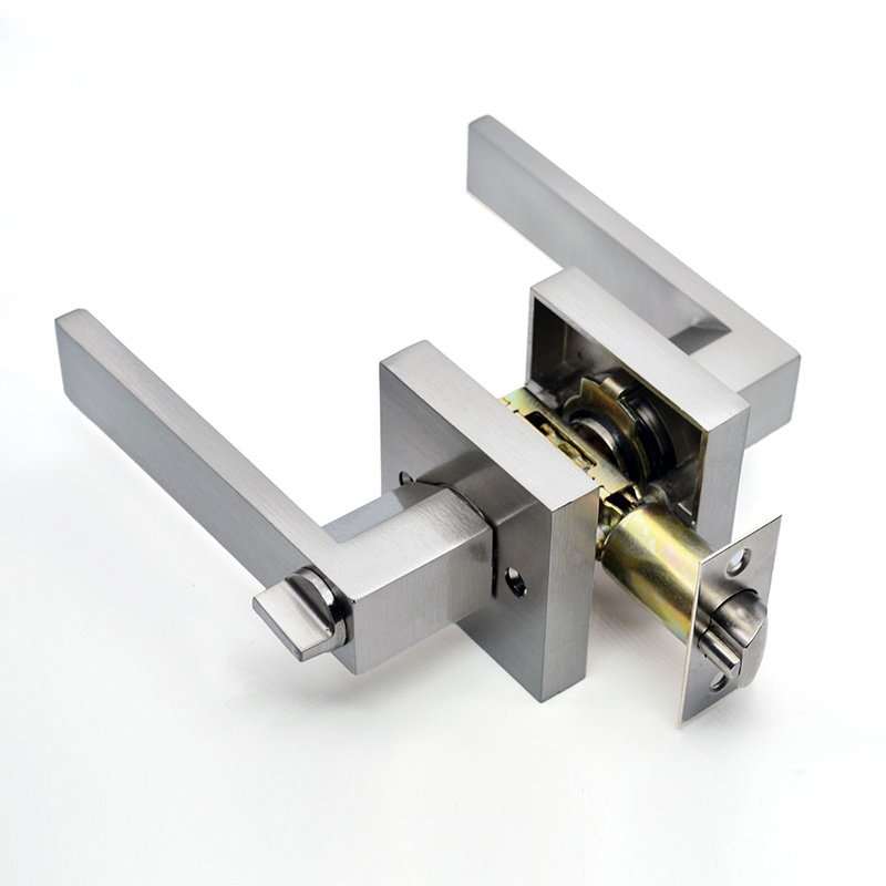 Privacy 3 keys keyless square door handle bedroom / bathroom / interior door manual lock cylinder door lock