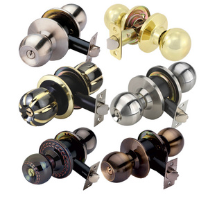 Suitable for indoor door  lock round cylinder Cylindrical 304 201 Material 587 Ball Button knob handle Lock door lock