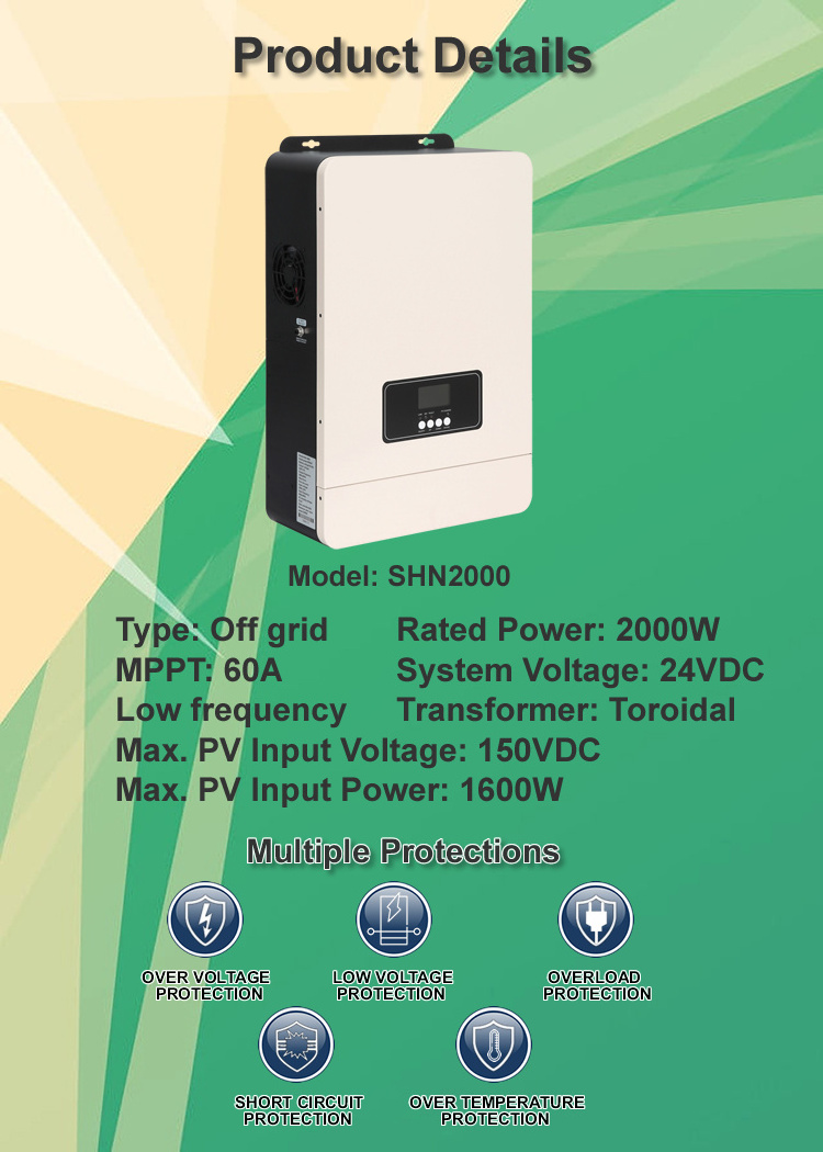 thumbnail image 2 of PowMr 3200W 24V Hybrid Solar Inverter – 110Vac Off Grid, MPPT 100A Charger, USA 2 of 4