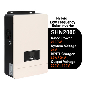 2kw 24vdc 220vac Off Grid Hybrid Solar Inverter 60a Mppt Solar Charge Controller Inverter