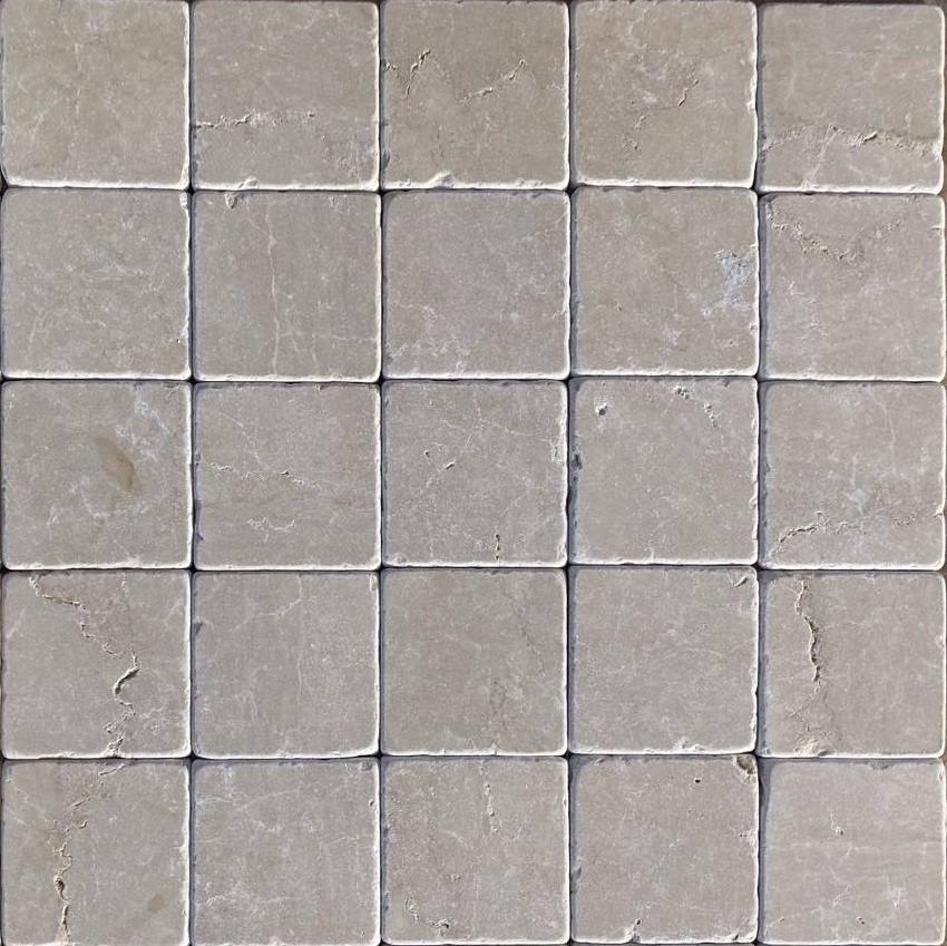 High Quality Italian antique TUMBLED 100x100 x10 mm tiles white BOTTICINO natural marble for floor and covering