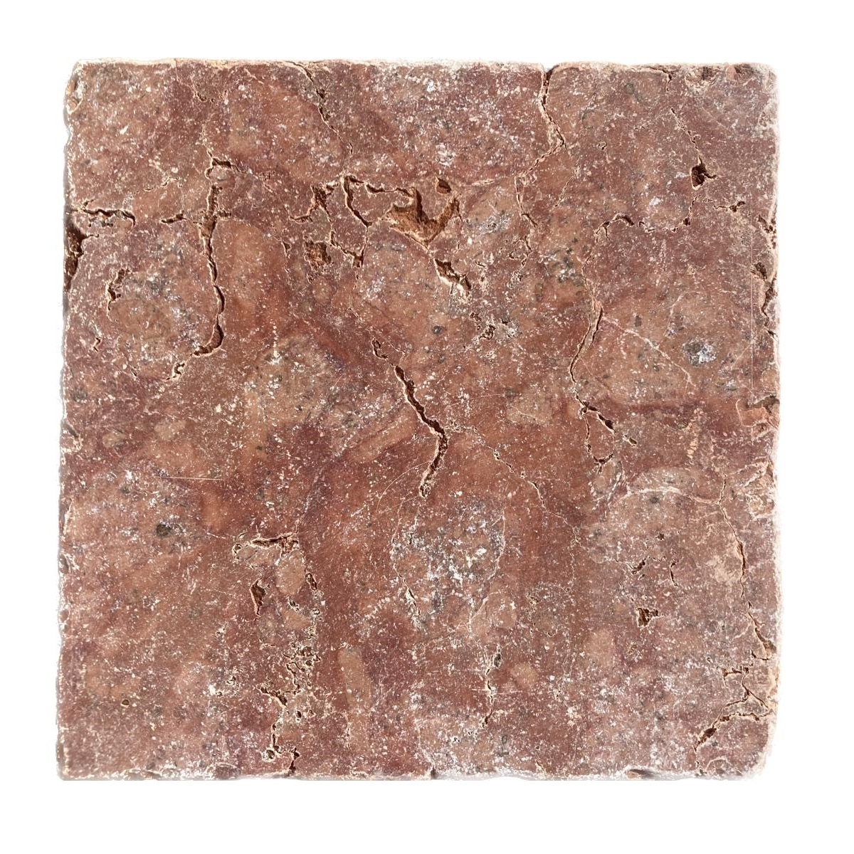 High Quality Italian TUMBLED 200x200 x10 mm tiles ROSSO ASIAGO VERONA natural marble for floor and covering