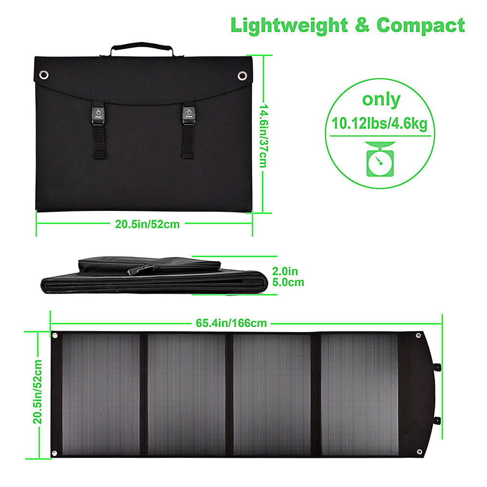 Folding 100w Solar Panel Solar Battery Charger 12V Panel Charging For Batteries and Phones