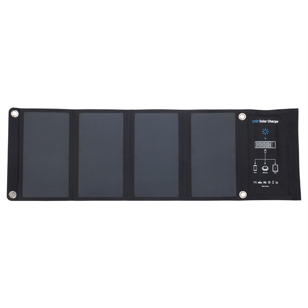 24W 5V Output Portable Solar Panel Charge With Two USB Ports For Phone Tablet Flexible Waterproof Outdoors solar panels