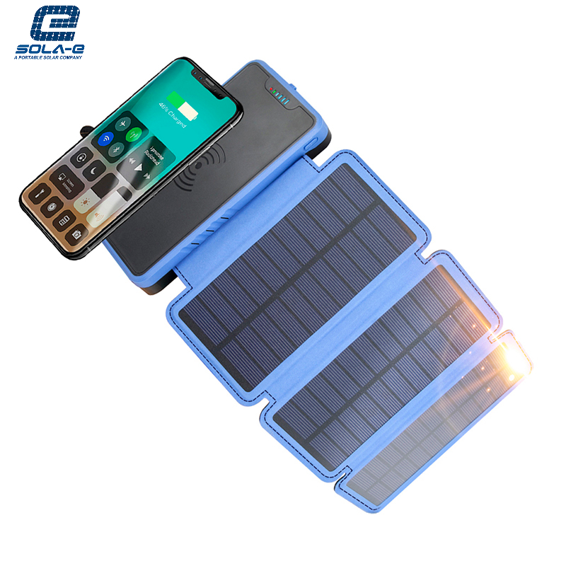 Outdoor Folding Foldable Waterproof Solar Panel Power Bank Dual USB Fast Charger 20000mah for Smartphone DC, Mini USB Rohs