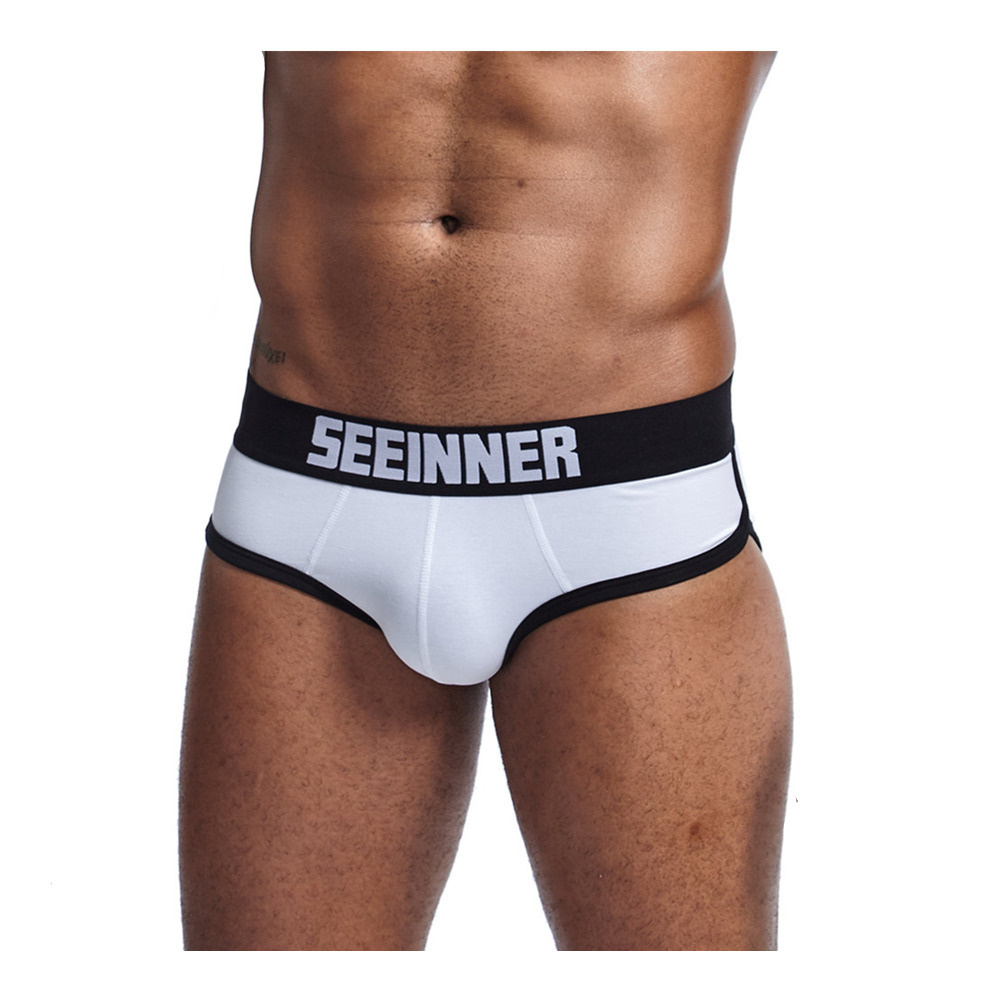 Sexy Fashion See Through Boxer Briefs Cotton Butt Plug Open Back Mens Underwear Trunks