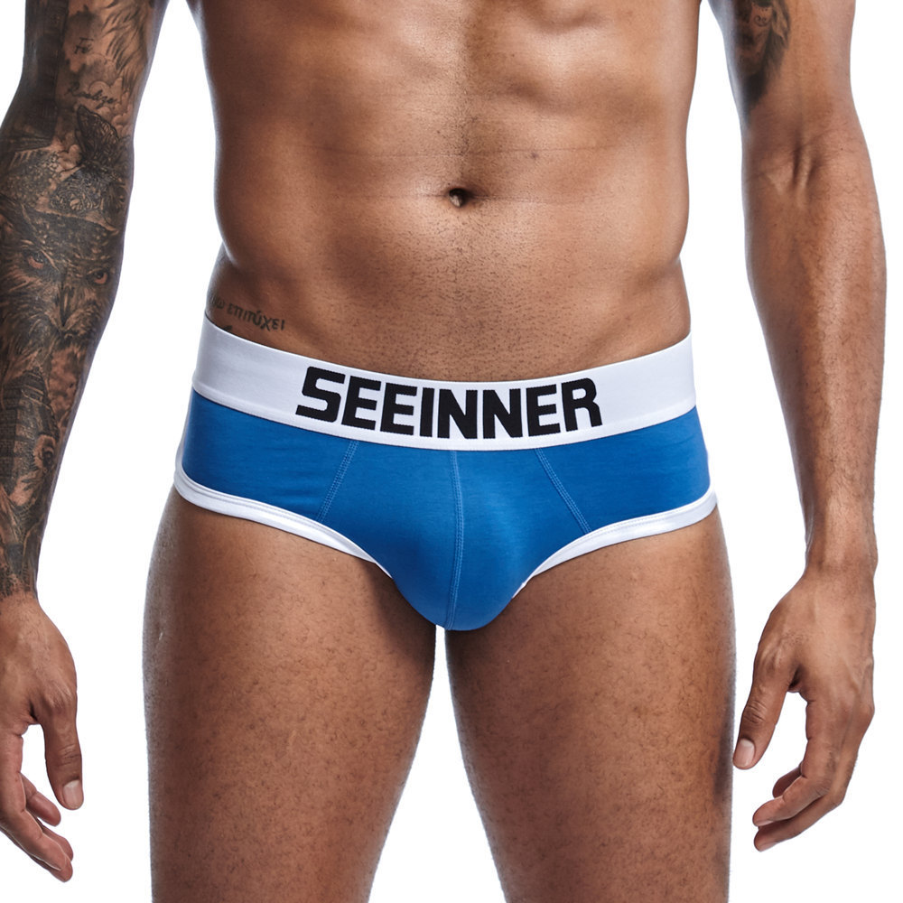 Sexy Fashion See Through Boxer Briefs Cotton Butt Plug Open Back Mens Underwear Trunks