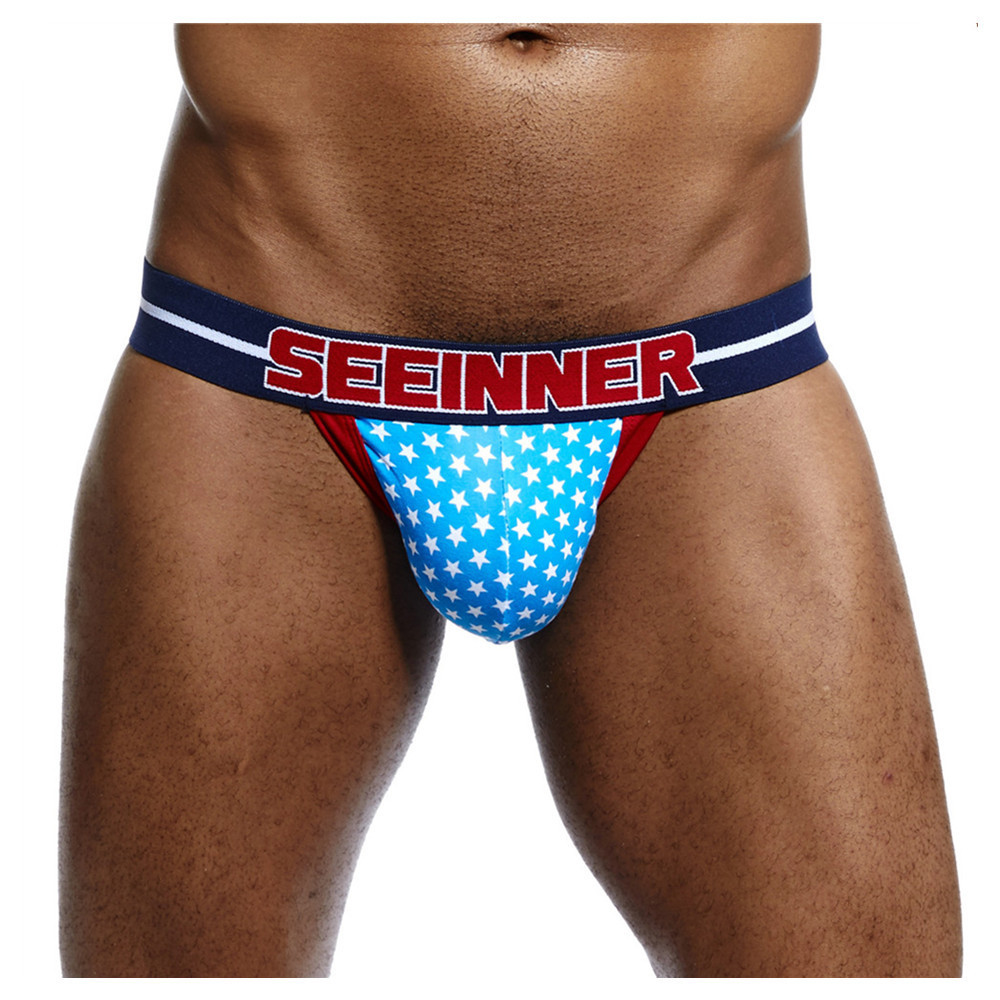 Black Printed Gay Underwear Jockstraps Custom Dropshipping Homme With Cup Sexy Mens Transparent Jockstrap For Men