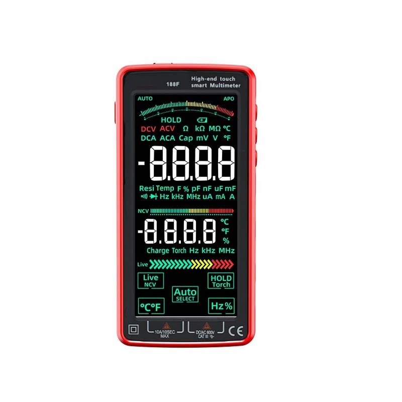 Rechargeable 6000 Count High-end Touch Screen 188F Smart Digital Multimeters With AC DC Voltage NCV Temperature Frequency Tester