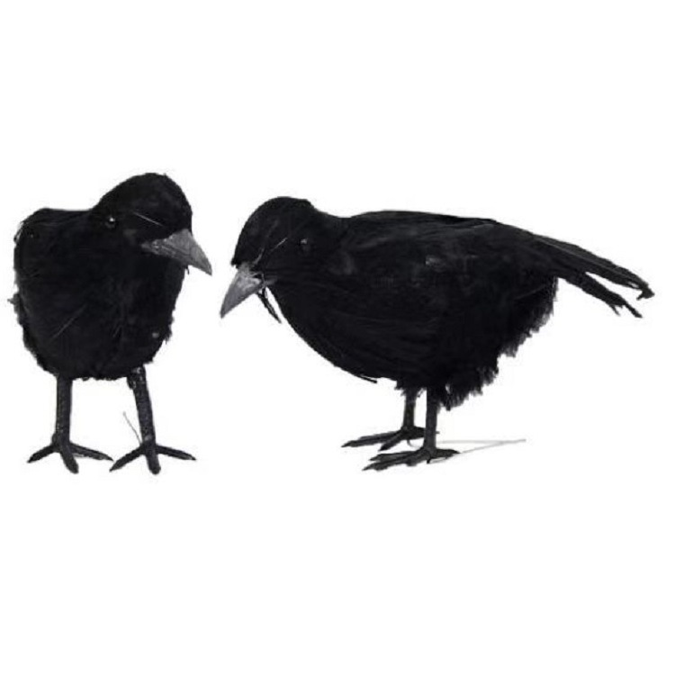 Ghost Festival Decoration Model Supplies Simulation Crow Halloween Decoration Little Crow Black Feather Crow