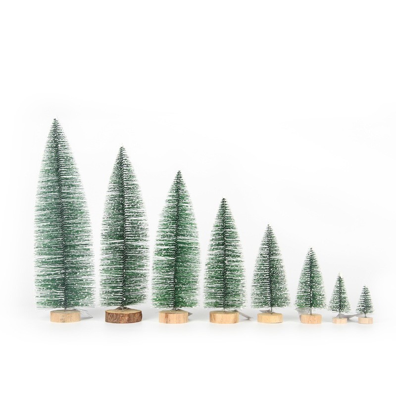 Pine needle flocking Christmas tree with white cedar shopping mall shop desktop decoration mini Christmas tree