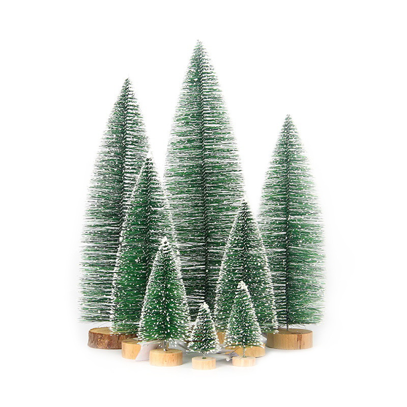 Pine needle flocking Christmas tree with white cedar shopping mall shop desktop decoration mini Christmas tree