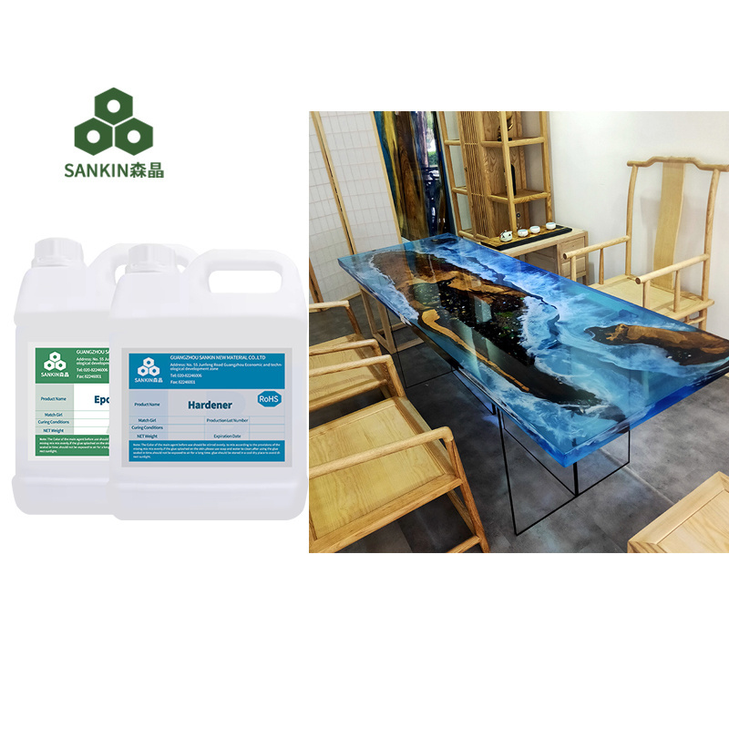 Wholesale Liquid Glass Solid Side Table Real Wood Epoxy Resin And Hardener Mix For Wood Epoxy Resin Price Per kg Casting Resin