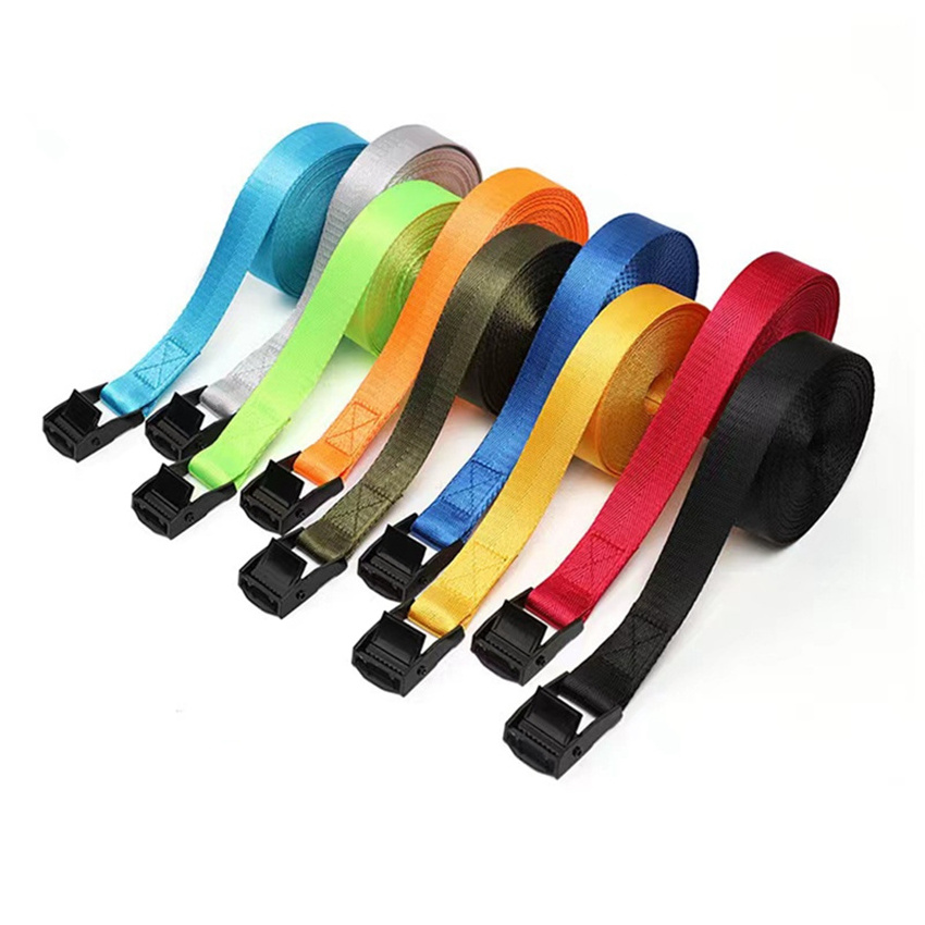 Factory wholesale cam buckle strap belt black e-coating cam buckle tie down straps cargo lashing strap