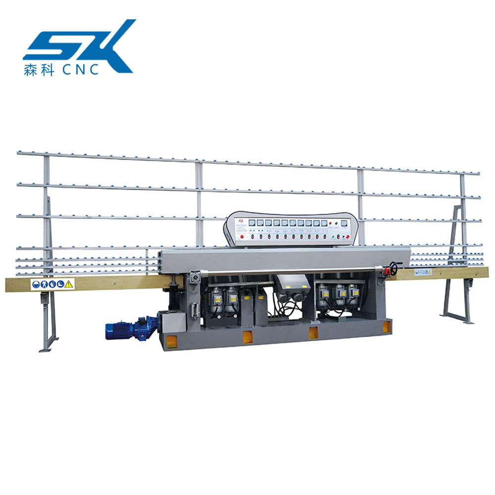 horizontal  furnature construction glass shape bevelled edger grinder processing polishing machine