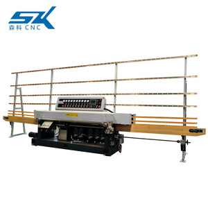 horizontal  furnature construction glass shape bevelled edger grinder processing polishing machine