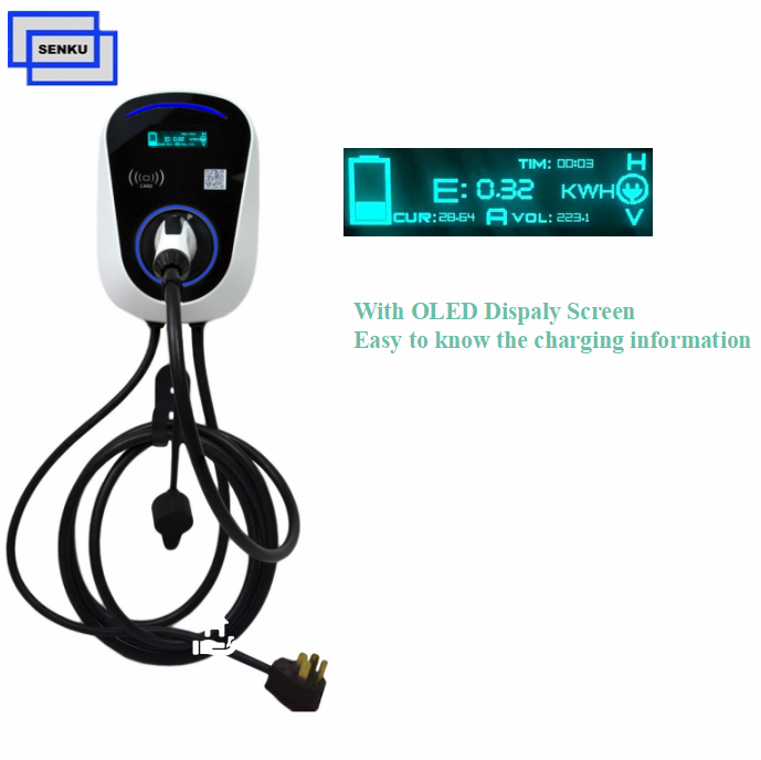 Electric Car 32A Home Wall Mounted Ev Charging Station 7KW Fast EV Charger