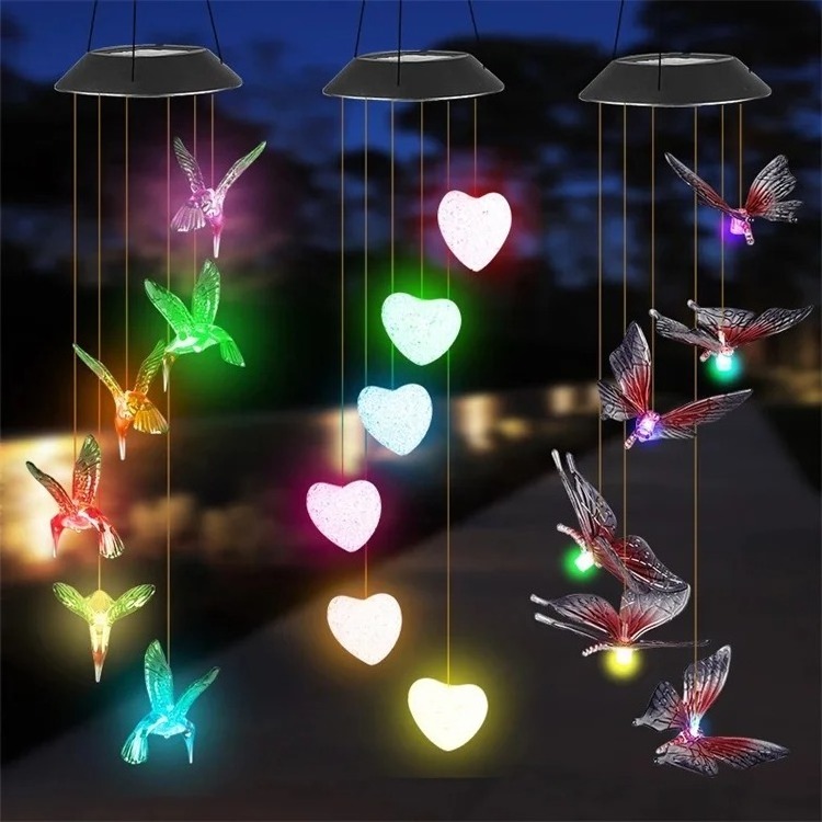 Christmas colored wind chimes outdoor landscape lights landscape solar path lights