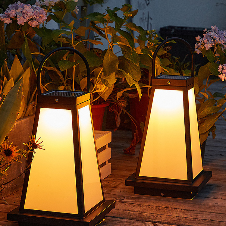 Garden Villa Lawn waterproof IP65 decorative small square Chinese landscape night solar powered outdoor yard lights