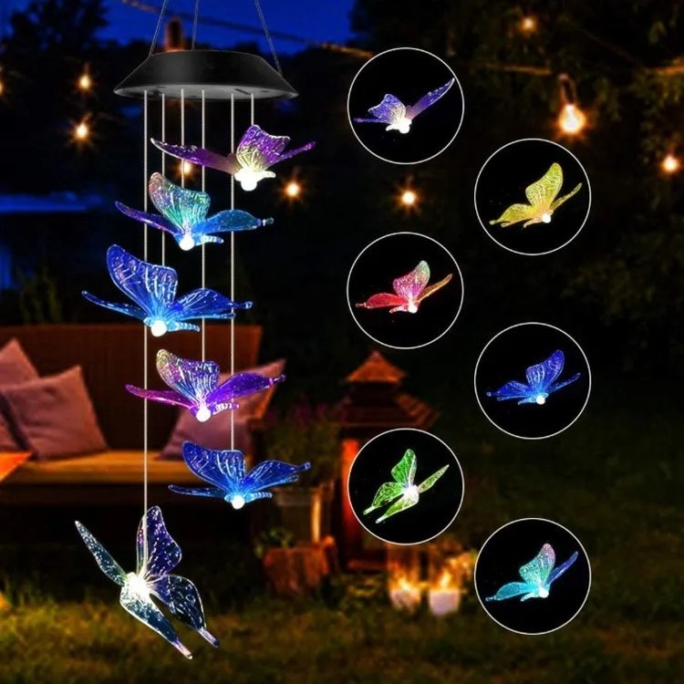 landscape solar path lights Christmas Wind chime discoloration solar courtyard light  solar powered decorative landscape lamps