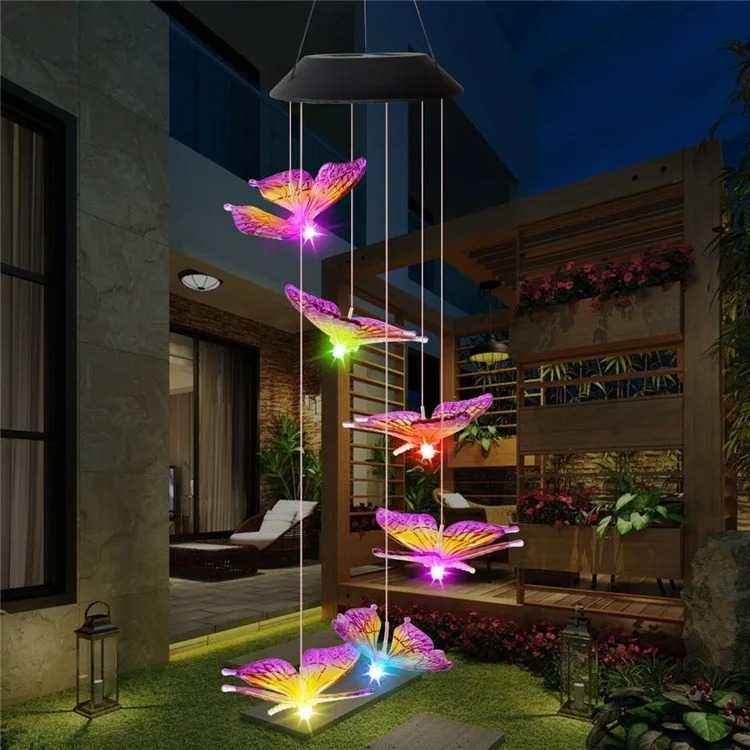 landscape solar path lights Christmas Wind chime discoloration solar courtyard light  solar powered decorative landscape lamps