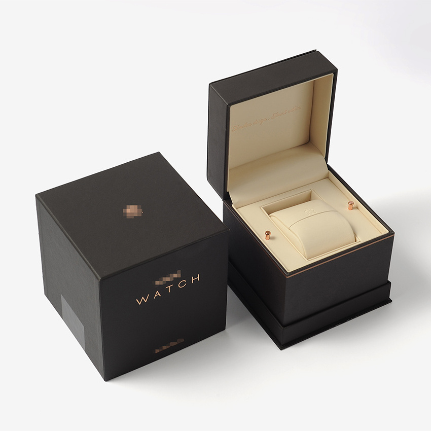 Wholesale Custom Logo Black Cardboard Boxes Handmade Watch Box Luxury Jewelry box