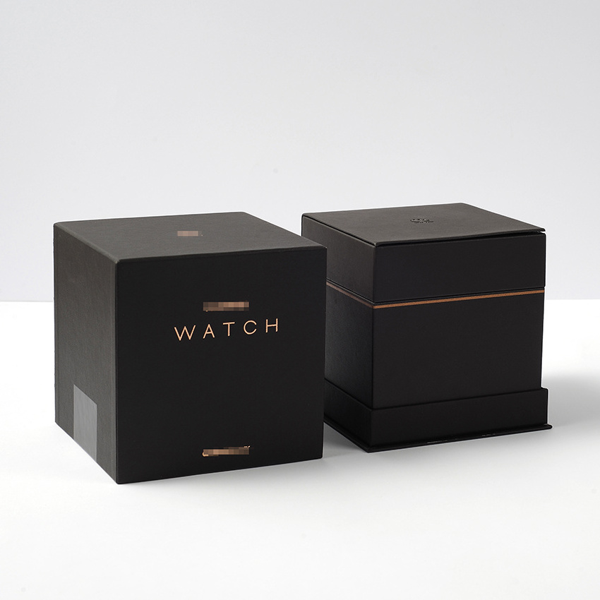 Wholesale Custom Logo Black Cardboard Boxes Handmade Watch Box Luxury Jewelry box