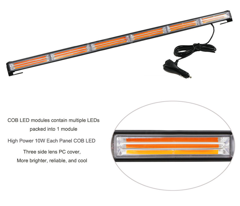 OEM FACTORY 36W TO 180W COB BAR BEACON SIREN CAR TOW TRUCK EMERGENCY WARNING STROBE LIGHT AMBER YELLOW FLASHING LIGHT BAR