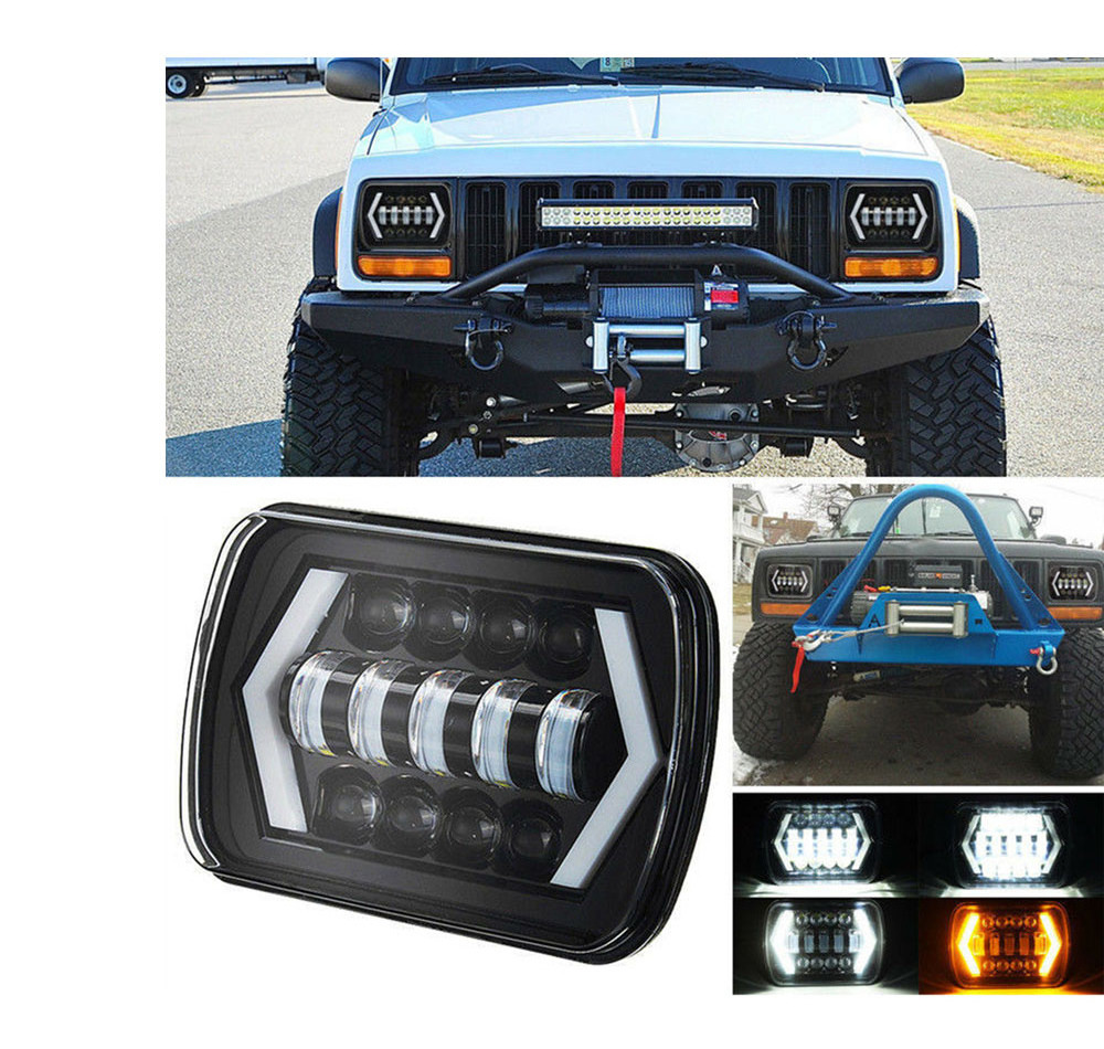 7 Inch 5*7 rangler Off-road Vehicle Modified LED Square Car Light Truck Motorcycle Tractors Headlights Car Led Headlight