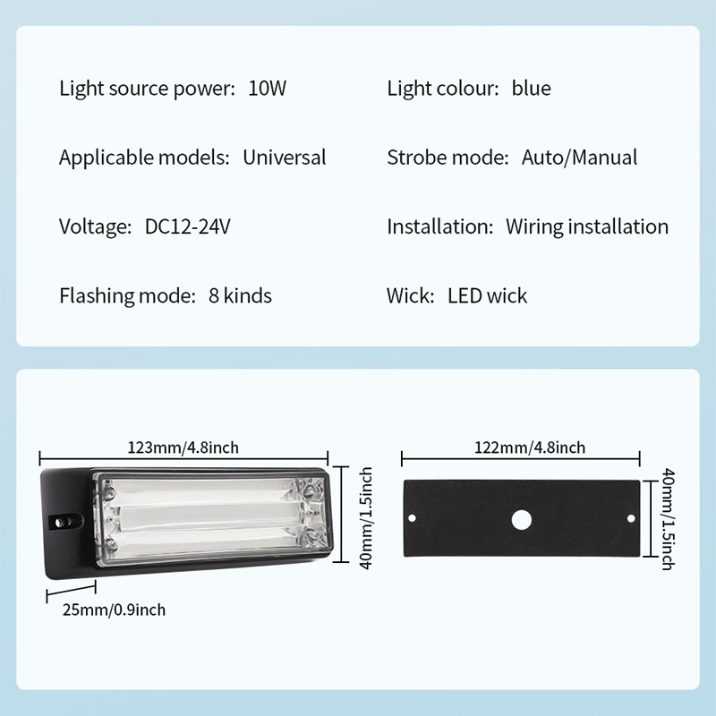 LED COB Car Front Grille Warning Light Strobe Emergency Lamp Red Blue Flash Light Bar Surface Mount for Truck Car Accessories