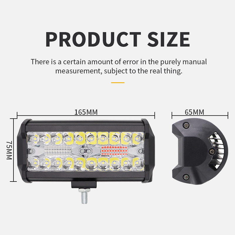 Ruitaisen 7inch LED Work Light bar 120W Spot Beam Dual Row Ultra Slim barra led 4x4 for Car Tractor Boat Truck SUV ATV 12V 24V