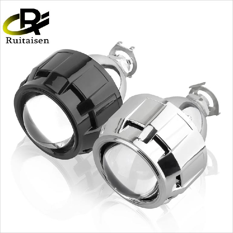 Ruitaisen 2.5 Inch Universal Bi Xenon HID Projector Lens Silver Black Shroud H1 Xenon LED Bulb H4 H7 Motorcycle Car Headlight