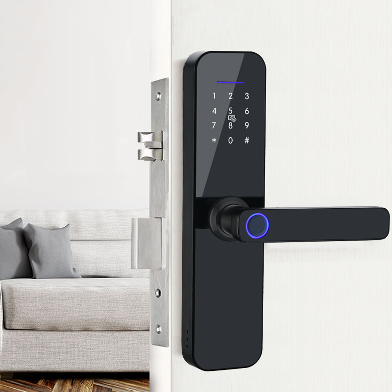 Intelligent Electronic key digital smart life Tuya Door lock manufacturer product Ttlock remote control unlock Wooden door lock