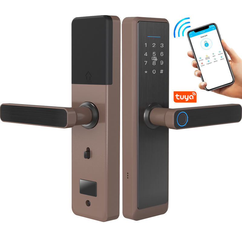 Intelligent Resort Apartment mobile control keyless biometric electronic ttlock tuya wifi digital fingerprint smart door lock